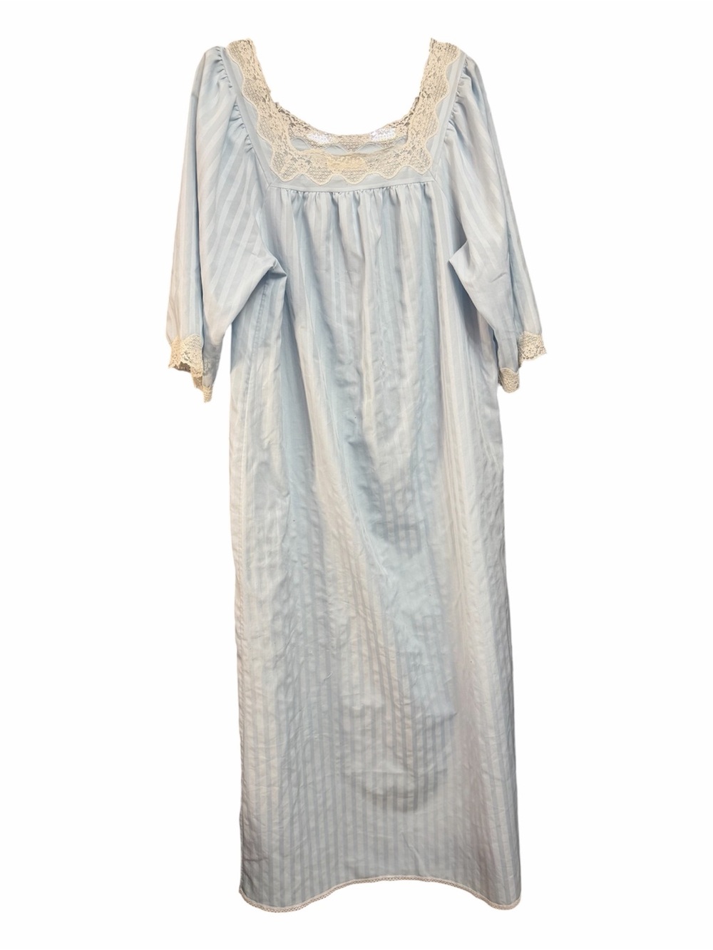 Givenchy Intimates Pale Blue Nightgown with Cream Lace Vintage